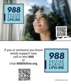 988 Suicide & Crisis Lifeline Wallet Card