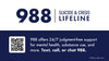 988 Suicide & Crisis Lifeline wallet card