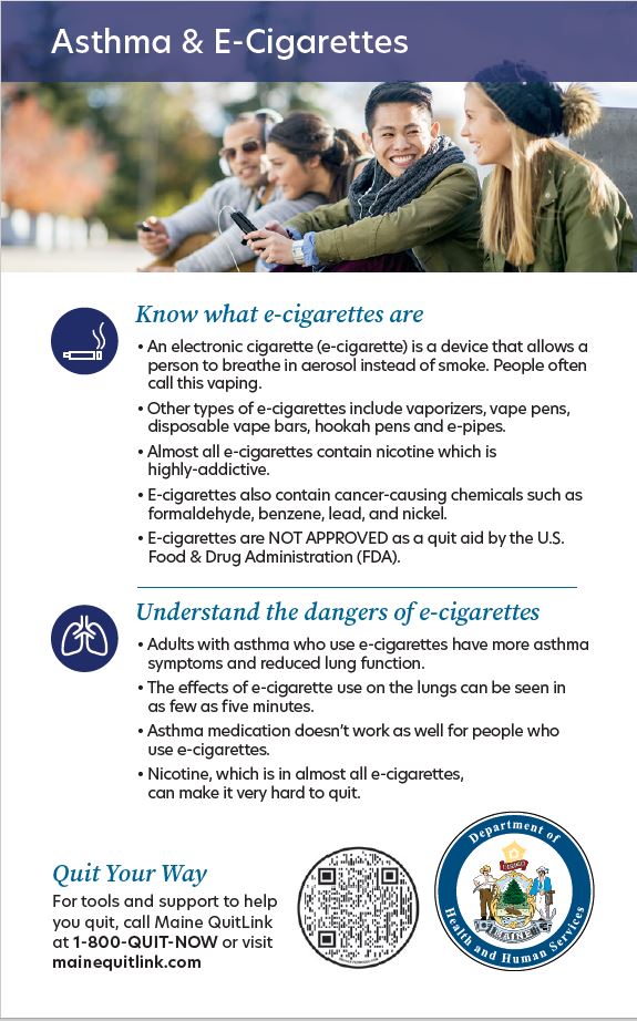 Asthma and E-Cigarettes Rack Card