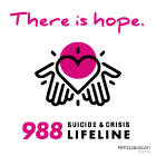 988 Suicide & Crisis Lifeline  Sticker - There is  Hope - Pink